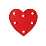 Pooqla Marquee Light up Red Heart Sign with 6 Warm White Bulbs For Wall Decor Valentine Wedding Anniversary