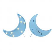 Pooqla Decorative LED Crescent Moon Marquee Sign - MOON Marquee Letters LED Lights - Nursery Night Lamp GIFT for Children (Blue)