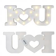 Pooqla Battery Operated LED Lighted Love Design-Love Shaped with 15 warm white LEDs - Valentines Gift (White)