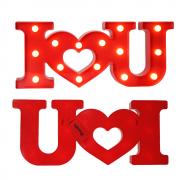 Pooqla Battery Operated LED Lighted Love Design-Love Shaped with 15 warm white LEDs - Valentines Gift (Red)