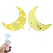 Pooqla  Battery Operated Night Light LED Marquee Sign with Wireless Remote Control for Kids' Room, Bedroom, Gift, Party, Home Decorations (Yellow Moon)