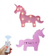 Pooqla Battery Operated Night Light LED Marquee Sign with Wireless Remote Control for Kids' Room, Bedroom, Gift, Party, Home Decorations (Pink Unicorn)
