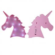Pooqla Unicorn Head marquee sign magical glow night light with diamond light bulb, mood table lighting, holiday party supply â€“ Pink Unicorn Head Colorful Glow