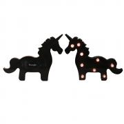Pooqla Unicorn Shaped Animal Light Table Lamp 3D Marquee Unicorn Sign Marquee Letter Nightlight Home Decoration Battery Operated(Black Unicorn)