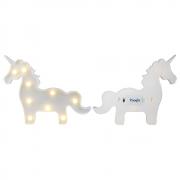Pooqla White Unicorn Shaped Animal Light Table Lamp 3D Marquee Unicorn Sign Marquee Letter Nightlight Home Decoration Battery Operated