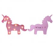 Pooqla Pink Unicorn Shaped Animal Light Table Lamp 3D Marquee Unicorn Sign Marquee Letter Nightlight Home Decoration Battery Operated