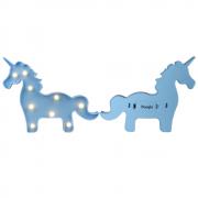 Pooqla Blue Unicorn Shaped Animal Light Table Lamp 3D Marquee Unicorn Sign Marquee Letter Nightlight Home Decoration Battery Operated