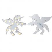 Pooqla New Style Plastic Pegasus Unicorn with Wings Night Light Animal Shape LED Marquee Sign, Indoor Decorative Lighting for Kids Children Bedroom, LED Table Lamps Mood Lighting â€“ White