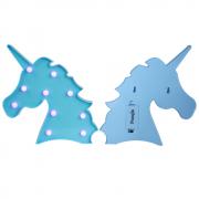 Pooqla Blue Unicorn Head Purple Emitting Led Night Light Animal Shape Marquee LED Lamps Kids Children Bedroom Decortive Table Lamps Party Wedding Indoor Mood Lighting