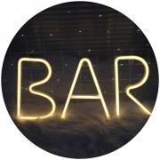 BAR - Illuminated Neon Bar Sign - Lighted LED Neon Marquee Word Sign - Pre-Lit Pub Bar Sign Light Battery Operated (BAR - Warm White)