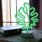 Monstera Neon Sign, LED Neon Light Sign with Holder Base for Party Supplies Girls Room Decoration Accessory for Summer Party Table Decoration Children Kids Gifts (Monstera with Holder) 