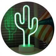 Cactus Neon Signs, LED Neon Light Sign with Holder Base for Party Supplies Girls Room Decoration Accessory for Luau Summer Party Table Decoration Children Kids Gifts (Cactus with Holder) 