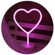 Love Heart Neon Signs, LED Neon Light Sign with Holder Base for Home Party Birthday Bedroom Bedside Table Decoration Valentine Gifts (Love Heart Pink with Holder) 