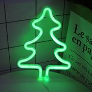 LED Xmas Tree Neon Light Sign Wall Decor Night Lights Home Decoration Party Supplies Christmas LED Decorative Lights(Xmas Tree - Green)
