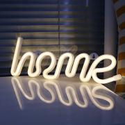 Decorative Home Neon Signs Night Lights LED Home Shaped Neon Art Lights Wall Table Decor for Children Baby Room Hose Bar Recreational Wedding Party Decoration (Home - Warm White)
