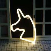 Decorative LED Unicorn Shaped Neon Night Light Wall Decor Lamp for Children's Room Party Christmas Wedding Decoration (Neon Unicorn - Warm White) 