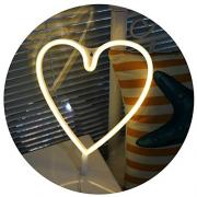 Decorative LED Heart Shaped Neon Night Light with Warm White Lamp-Neon Night Light for Children's Room Party Christmas Wedding Decoration 