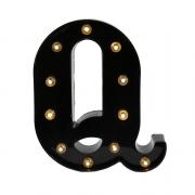 Decorative LED Illuminated Letter Marquee Sign - Alphabet Marquee Letters with Lights for Wedding Birthday Party Christmas Night Light Lamp Home Bar Decoration Q, Black 