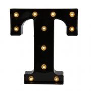 Decorative LED Illuminated Letter Marquee Sign - Alphabet Marquee Letters with Lights for Wedding Birthday Party Christmas Night Light Lamp Home Bar Decoration T, Black 