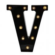 Decorative LED Illuminated Letter Marquee Sign - Alphabet Marquee Letters with Lights for Wedding Birthday Party Christmas Night Light Lamp Home Bar Decoration V, Black