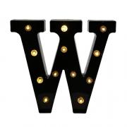 Decorative LED Illuminated Letter Marquee Sign - Alphabet Marquee Letters with Lights for Wedding Birthday Party Christmas Night Light Lamp Home Bar Decoration W, Black
