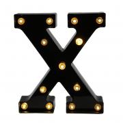 Decorative LED Illuminated Letter Marquee Sign - Alphabet Marquee Letters with Lights for Wedding Birthday Party Christmas Night Light Lamp Home Bar Decoration X, Black