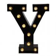 Decorative LED Illuminated Letter Marquee Sign - Alphabet Marquee Letters with Lights for Wedding Birthday Party Christmas Night Light Lamp Home Bar Decoration Y, Black