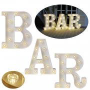 BAR - Illuminated Marquee Bar Sign - Lighted LED Marquee Word Sign - Pre-Lit Pub Bar Sign Light Battery Operated (23.03-in x 8.66-in) (White BAR - Diamond Glow) 