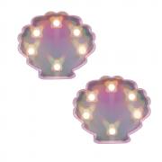 Decorative Sea Shell LED Lights,Warm White Nursery Night Light Gift for Children, Festival Party Birthday Christmas Bar Anniversary Baby Room Holiday Wall, 2 Lights in 1 Pack 
