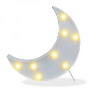 Decorative LED Crescent Moon Marquee Sign - Moon Marquee Letters LED Lights - Nursery Night Lamp Gift for Children (White) 