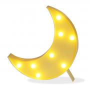 Decorative LED Crescent Moon Marquee Sign - Moon Marquee Letters LED Lights - Nursery Night Lamp Gift for Children (Yellow) 