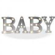 Decorative Illuminated Marquee Baby Word Sign (Silver Color 4.21