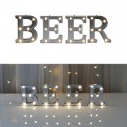 Decorative Illuminated Marquee Word Sign (Silver Color 4.21