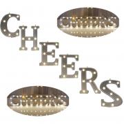 Decorative Illuminated Marquee Word Sign Cheers (Silver Color 4.21