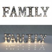 Decorative Illuminated Family Marquee Word Sign (Silver Color 4.21