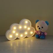 Lighted cloud Sign - LED Marquee Cloud Baby Light Nursery Lamp - Home Decor Accents - Battery Cloud Night Lights (White, Cloud Symbol) 