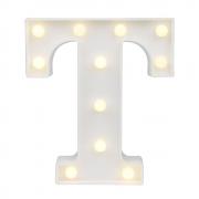 Pooqla LED Marquee Letter Lights Alphabet Light Up Sign for Wedding Home Party Bar Decoration  T