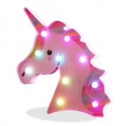 Painted Rainbow Unicorn Head Color Changing Marquee Sign Night Light, Holiday Birthday Party Supply, Kids Room Home Decor (Star Unicorn - Colorful)