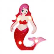 3D Mermaid Marquee Sign Night Light, Light Up Mermaid, Beautiful Little Sea-Maid for Home Bedroom Baby Room Decoration (Pink)