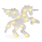 Plastic Pegasus Unicorn with Wings Night Light Animal Shape LED Marquee Sign, Indoor Decorative Lighting for Kids Children Bedroom, LED Table Lamps Mood Lighting - White