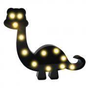 Super Cute Dinosaur LED Night Light, Childen Kids Bedroom Decorative Table Lamps, Marquee Animal Sign, Gift for All Dinosaur Lovers! (Dinosaur - Black)