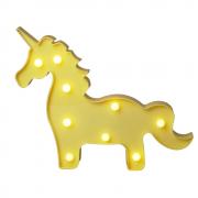 Yellow Unicorn Shaped Animal Light Table Lamp 3D Marquee Unicorn Sign Marquee Letter Nightlight Home Decoration Battery Operated
