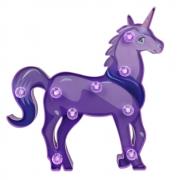 LED Painted Unicorn Night Light with Diamond Shape Light Bulb, Battery Operated Decorative Marquee Unicorn Sign, Decor for Birthday Party, Kids Room, Living Room - Diamod Purple